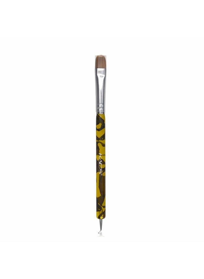 KADS Kolinsky Sable Brush 2 Way Acrylic Professional French Manicure Clean-up Brush Nail Art Brush Bend Nail Dotting Pen - Image 1