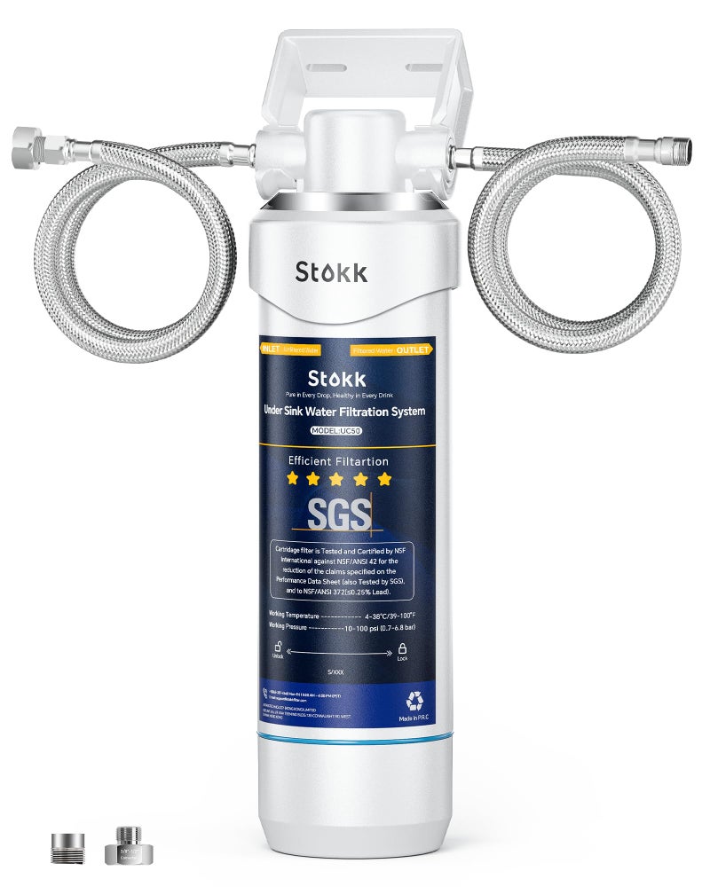 Stokk UC50 Under Sink Water Filter, Reduces Lead, Chlorine, Bad Taste & Odor, 26000 Gallons Under Counter Water Filter Systems Direct Connect to Kitchen Faucet, NSF/ANSI 372& 42& 53 - Image 1