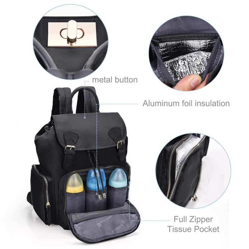 Hafmall Diaper Backpack Diaper Bag with Stroller Hooks, PaÃ±aleras para Bebe, Diaper Backpack for Mom - Image 4