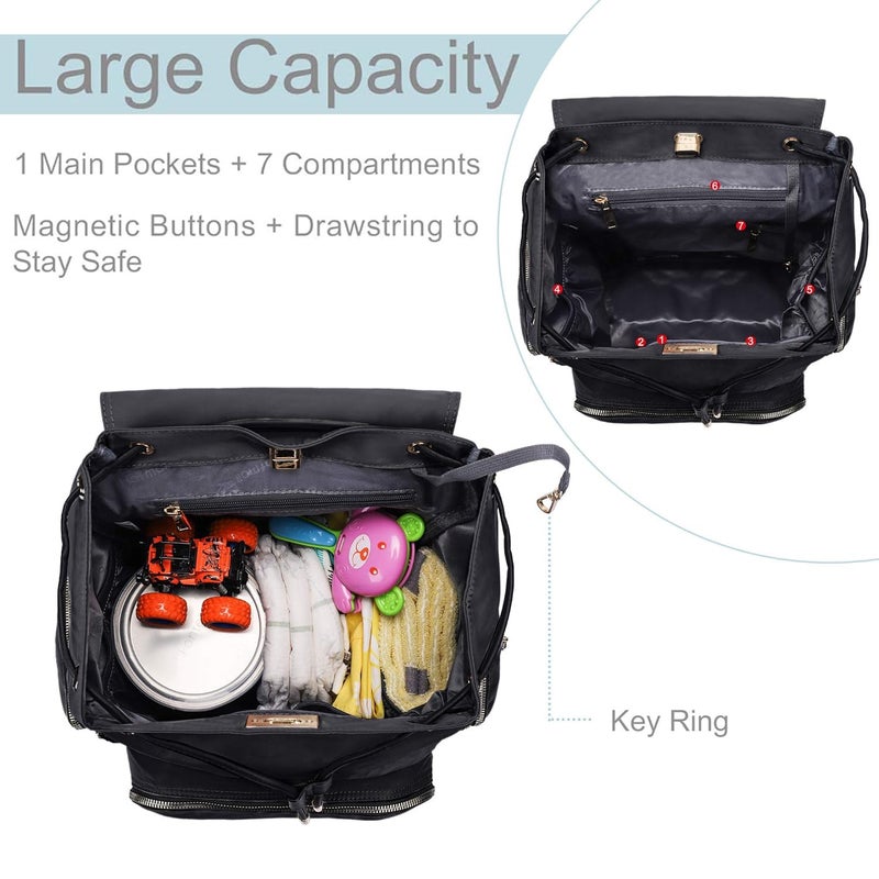 Hafmall Diaper Backpack Diaper Bag with Stroller Hooks, PaÃ±aleras para Bebe, Diaper Backpack for Mom - Image 2