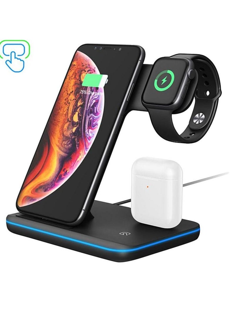 XiuWoo - Fast Wireless Charging Station for Apple iWatch Series SE/6/5/4/3/2/1, AirPods 2/Pro and Compatible for Apple iPhone Series12/11/XS MAX/XR/XS/X/8/8 Plus/Samsung - Image 1