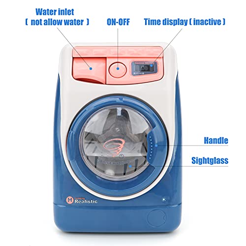 deAO Washing Machine Toy for Kids Dollhouse Furniture Pretend Play Household Appliance Realistic Sounds with Lights Laundry Play Set with Rotatable Roller for Children Birthday Present… - Image 2