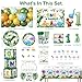 cocomigo 298Pcs One a Saurus Birthday Decorations Serves 25 Guests Onestop Dinosaur 1st Party Pack with Plates Candle Party Hat Backdrop Tablecloth Balloon Arch for 1st Birthday Decorations Boy - Image 2