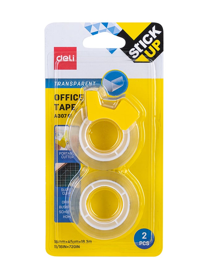 DELI OFFICE TAPE 18MMX18.3M W/DISPENSER (2 PCS PER BLISTER) EA30701 - Image 1