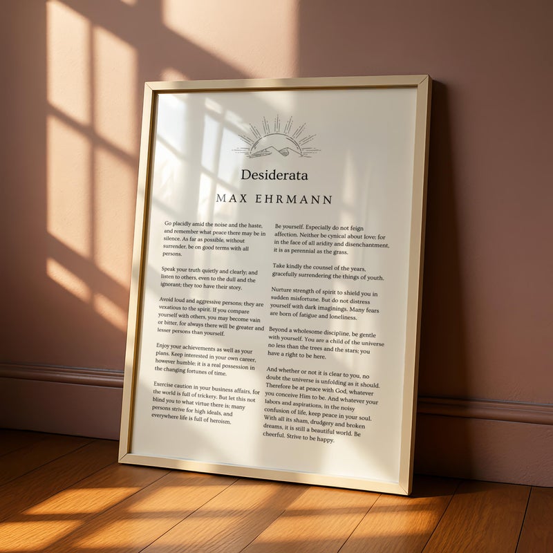 TNESSENTIAL Desiderata Poem Print - Max Ehrmann Poem - Desiderata Poster Wall Art - Literary Wall Art - Poetry Poster - Inspirational Quote Print - Image 5