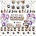 Juhap 96Pcs Cat Party Supplies Kitten Decorations Includes Plates Napkins Table Covers Cake Toppers Balloons Cat Banners Swirls for Meow Kitty Theme Party Supplies - Image 3