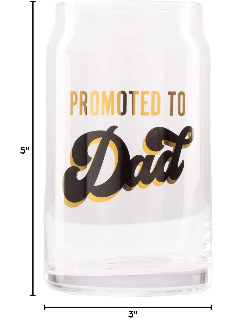 pearhead Pearhead Promoted to Dad Beer Glass for Dads to Be Fathers Day Grandpa Gift New Dads or Fathers Day Fatherhood Pint Glass Bar Accessory Novelty Dad Accessory 16oz  - Image 3