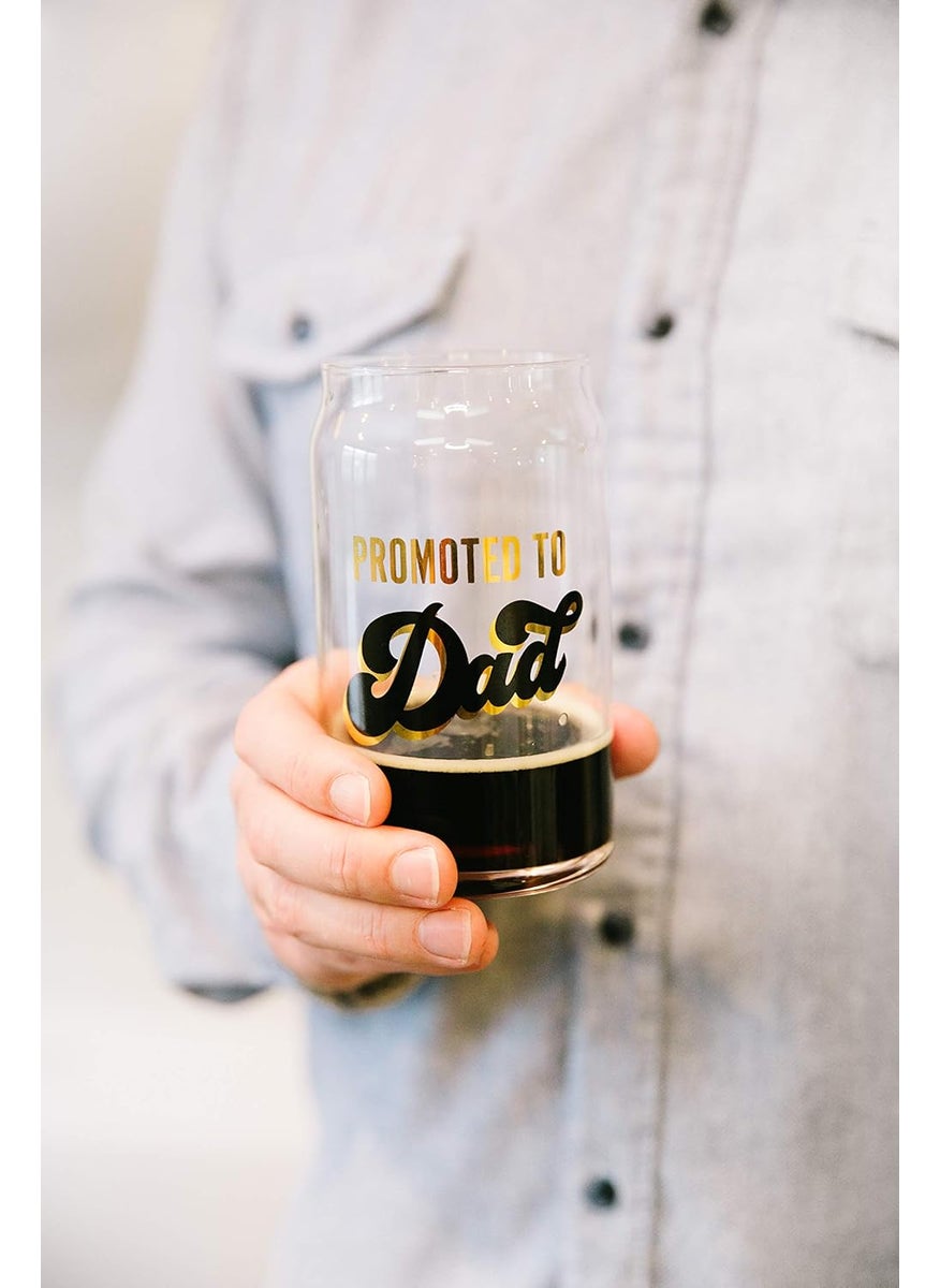 pearhead Pearhead Promoted to Dad Beer Glass for Dads to Be Fathers Day Grandpa Gift New Dads or Fathers Day Fatherhood Pint Glass Bar Accessory Novelty Dad Accessory 16oz  - Image 2