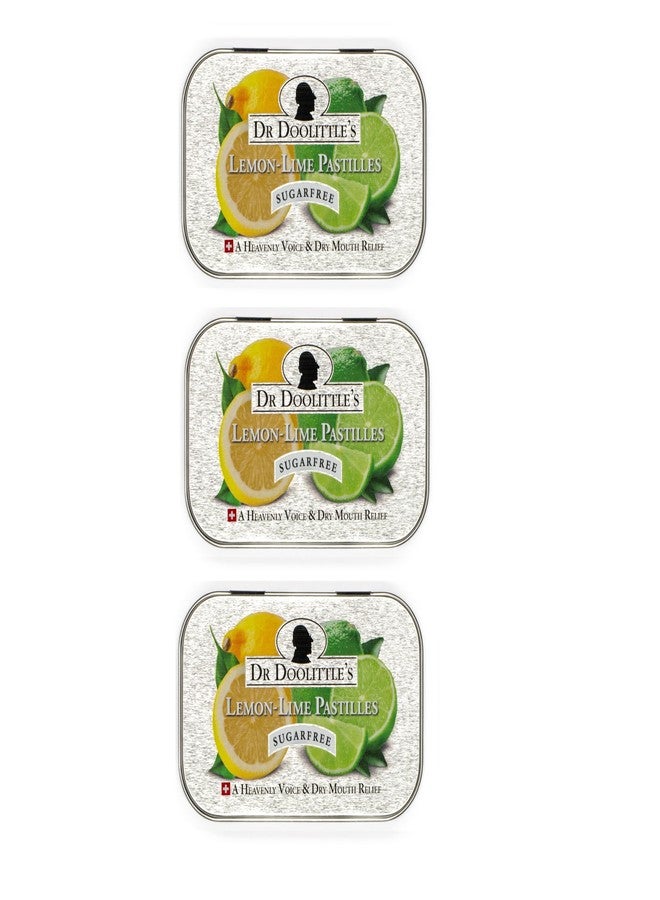 DOOLITTLE Dr Sugar Free Soft Fruit Pastilles for Voice and Throat, Lemon Lime Flavor, 2.12 Ounce Tin, Approximately 25 Count Package, 3 Pack - Image 1