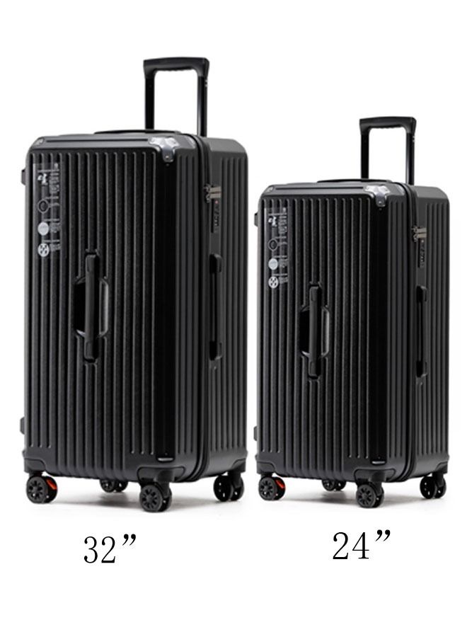 NKX Set of 2 Premium Expandable Aluminum Frame ABS and PC Suitcase with USB Charging Port and C Type and 5 Wheel 24/32 Inch  - Image 1