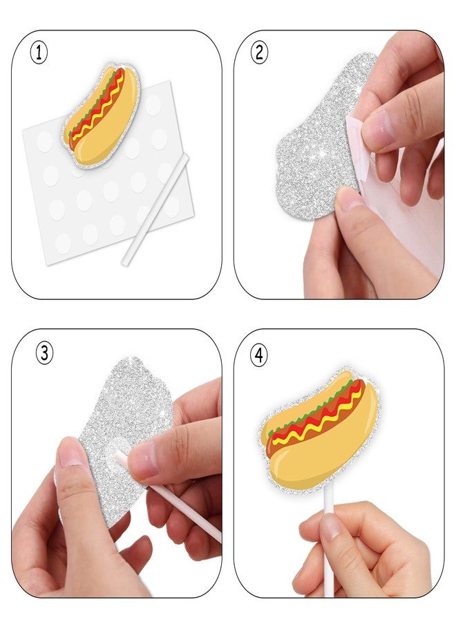 LETLIMIT 18pcs Gold Glitter Dessert Cupcake Topper Foody Fast Food Hot Dog Bun Bread Hamburger Dachshund Theme Decor Supplies Baby Shower Boy Girl Happy Birthday Decorations - Image 4