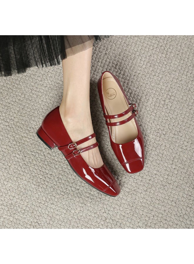 SAFIYA Saturday Mary Jane Shoes Women 2025 New Versatile High-end Thick Sole D'orsay Flats Women's Shoes - Image 4