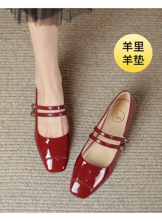 SAFIYA Saturday Mary Jane Shoes Women 2025 New Versatile High-end Thick Sole D'orsay Flats Women's Shoes - Image 1