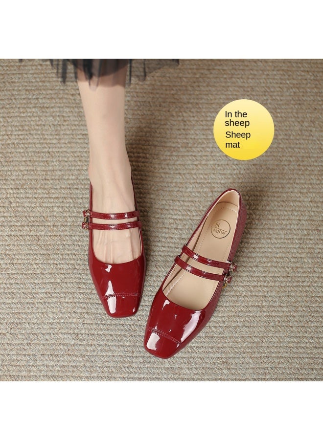 SAFIYA Saturday Mary Jane Shoes Women 2025 New Versatile High-end Thick Sole D'orsay Flats Women's Shoes - Image 2