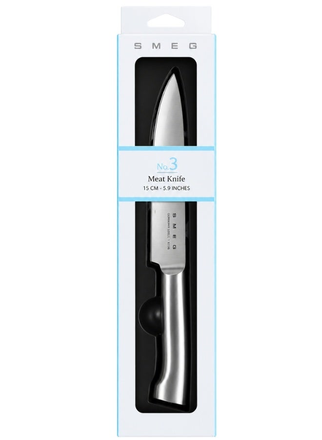 SMEG 15cm 5.9 Inch Meat Knife with German Steel 1.4116 Blade – Multipurpose Stainless Steel Kitchen Knife for Cutting, Slicing, Trimming and Portioning Meat, Chicken, Cooked Meat and Everyday Food Preparation - Image 2