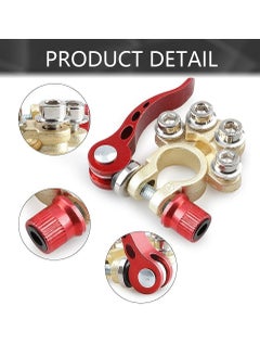 Arabest Car Battery Terminal Connector Quick Release Disconnect,Adjustable Car Battery Terminal Clamp 2pcs, Automobile Card, Positive Negative for SAE/JIS Type A Posts  - Image 2