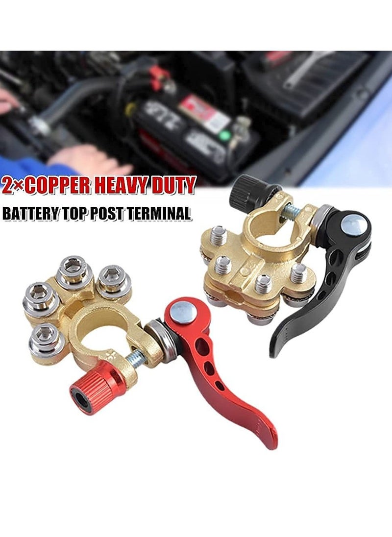Car Battery Terminal Connector Quick Release Disconnect,Adjustable Car Battery Terminal Clamp 2pcs, Automobile Card, Positive Negative for SAE/JIS Type A Posts