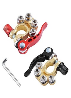 Arabest Car Battery Terminal Connector Quick Release Disconnect,Adjustable Car Battery Terminal Clamp 2pcs, Automobile Card, Positive Negative for SAE/JIS Type A Posts  - Image 1