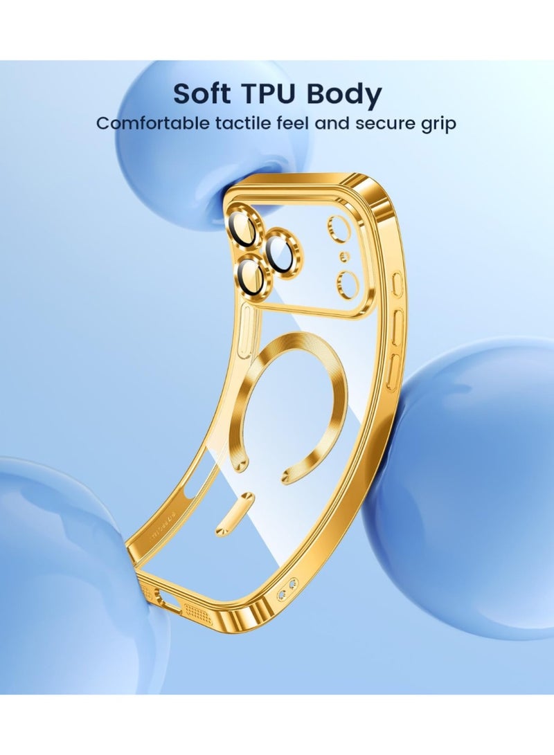 iPhone 17 Pro Max Case Cover Clear, Compatible with MagSafe, Built-in Camera Lens Protector, Non Yellowing Shockproof Protective Phone Case, Soft Electroplated Magnetic Cover - Image 4