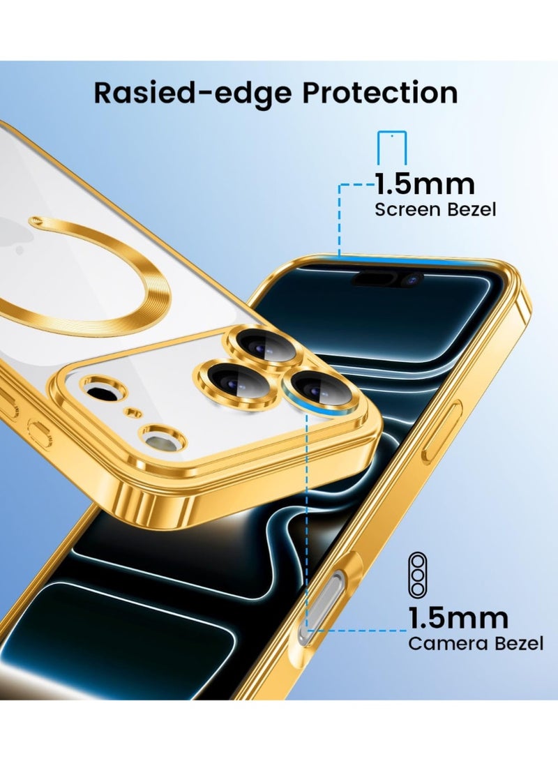iPhone 17 Pro Max Case Cover Clear, Compatible with MagSafe, Built-in Camera Lens Protector, Non Yellowing Shockproof Protective Phone Case, Soft Electroplated Magnetic Cover - Image 5