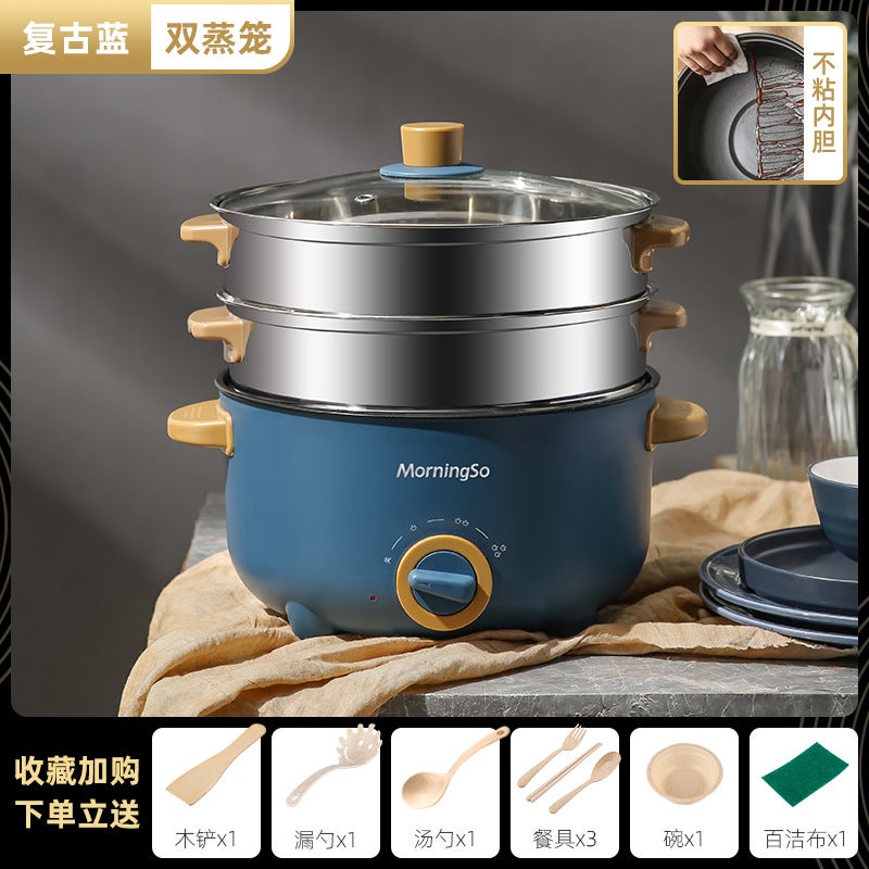 Non-Stick Small Electric Steamer Household Integrated Multi-Functional Electric Cooker Electric Cooker Frying And Cooking Integrated Electric Cooker - Image 1