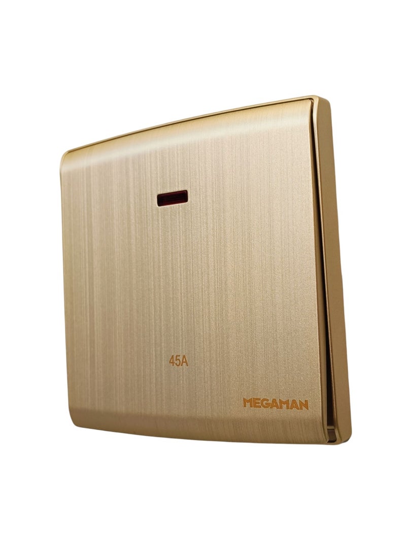 ميجامان Megaman Switch Neon 1Gang 1Way  45A - Gold - Image 2