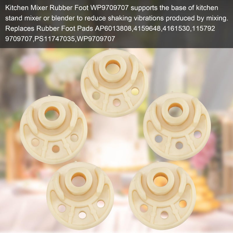 prime&swift 9709707 Mixer Bottom Rubber Foot fit for Kitchen Aid Tilt Head Stand Mixer KSM150 KSM152 KSM154 KSM155 KSM158 KSM160,Replace WP9709707 AP4326634 PS1488432,Rubber,5 Pack,prime&swift - Image 5