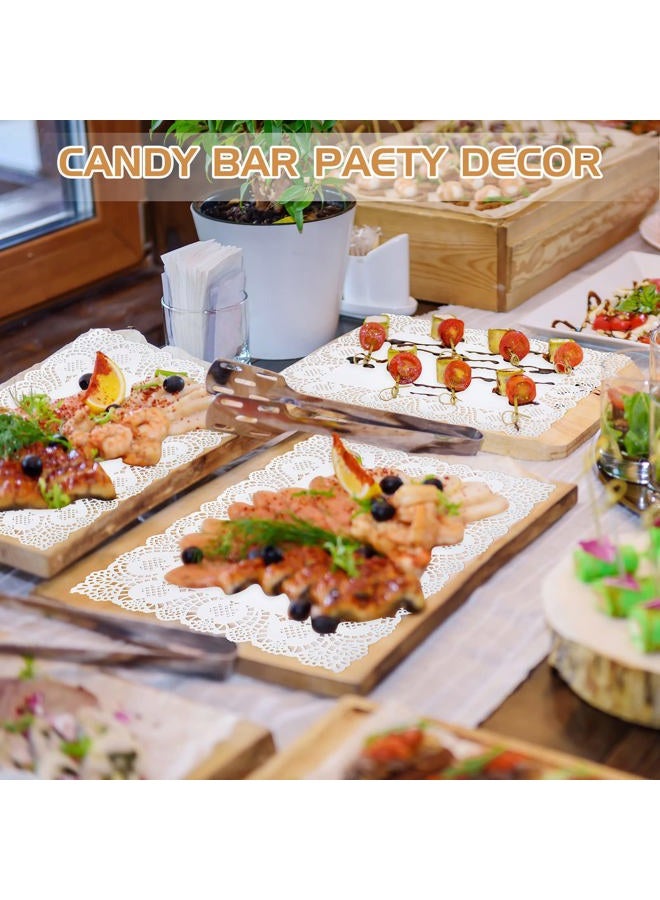 Geyee 600 Pcs 15.7 x 11.8 Inch Paper Doilies Rectangular Paper Doilies Lace Placemats Disposable for Craft Rectangle Pad for Wedding Party Table Food Decor(White) - Image 4