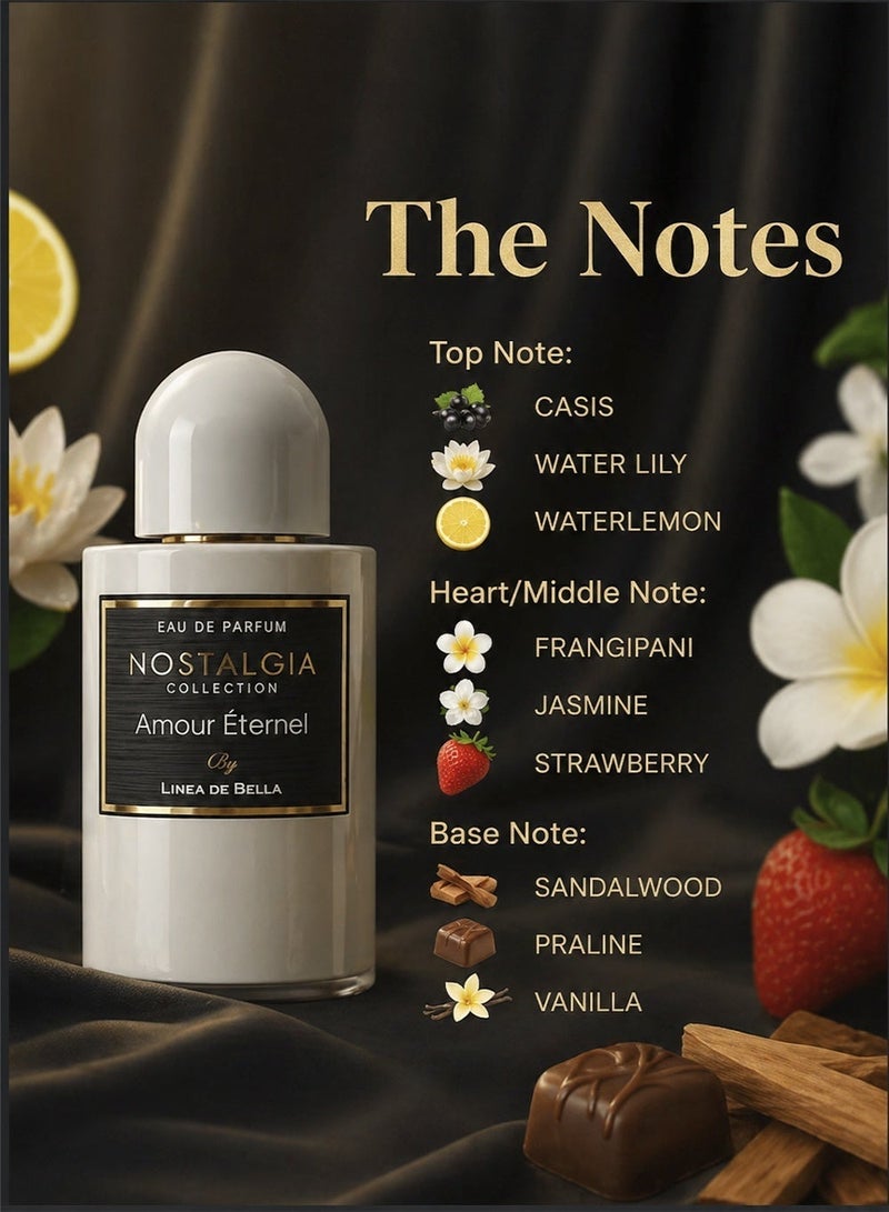 Linea De Bella Nostalgia Amour Eternel Eau De Parfum 100ml for Women | Long-Lasting Floral & Romantic Luxury Perfume - Image 2