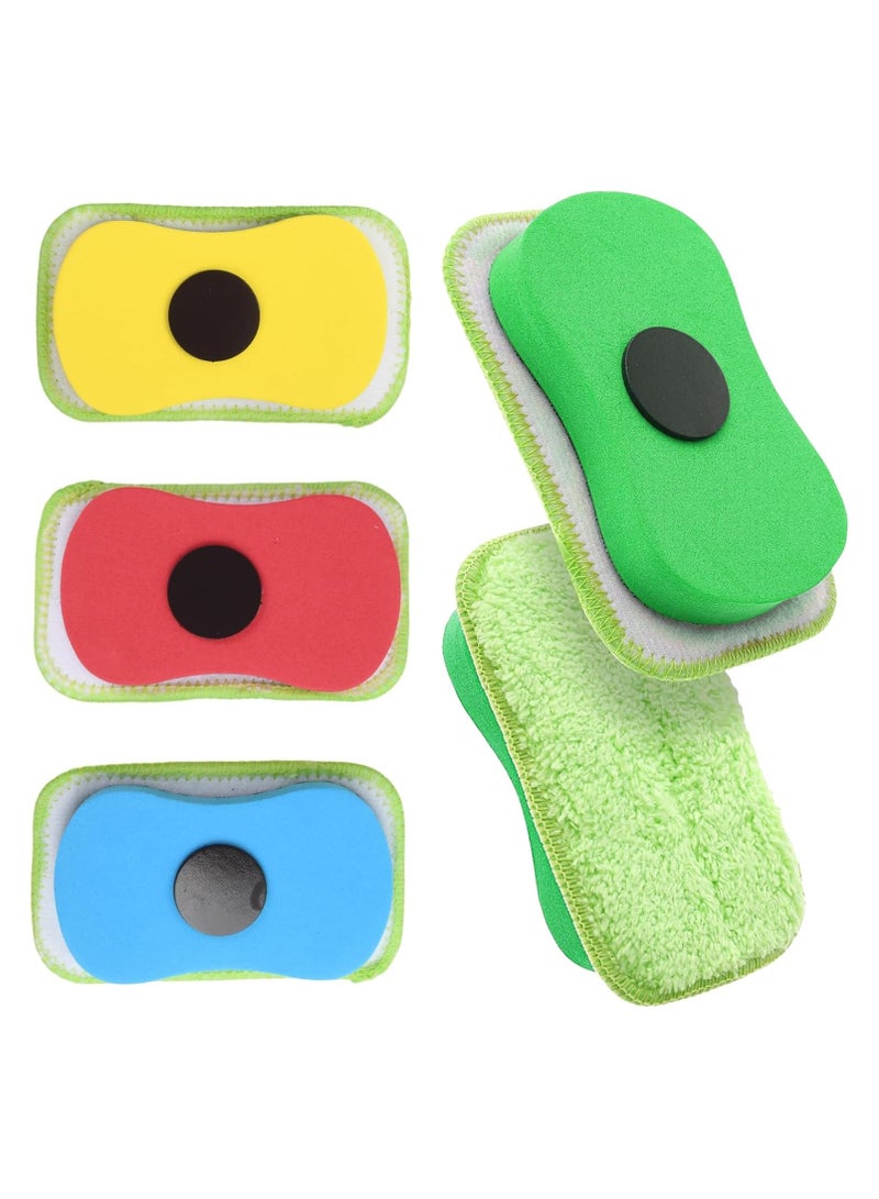 CMGTYYD Magnetic Reusable Whiteboard Eraser, 4PCS Washable Chalkboard Multi-Functional Chalk Eraser, Microfiber Blackboard Eraser Colorful Dry Wipe Eraser for Markers, Classroom, Home and Office - Image 1