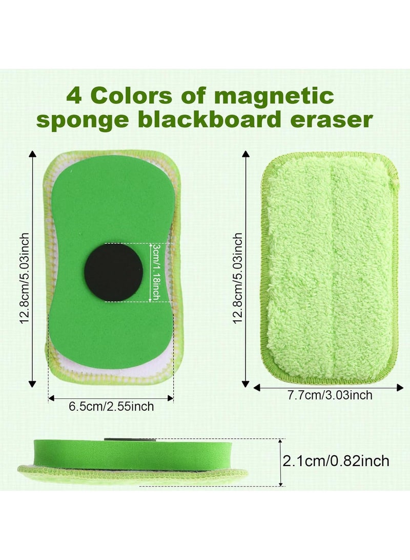 CMGTYYD Magnetic Reusable Whiteboard Eraser, 4PCS Washable Chalkboard Multi-Functional Chalk Eraser, Microfiber Blackboard Eraser Colorful Dry Wipe Eraser for Markers, Classroom, Home and Office - Image 2