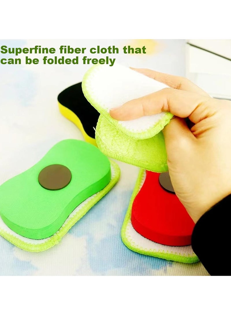 CMGTYYD Magnetic Reusable Whiteboard Eraser, 4PCS Washable Chalkboard Multi-Functional Chalk Eraser, Microfiber Blackboard Eraser Colorful Dry Wipe Eraser for Markers, Classroom, Home and Office - Image 4