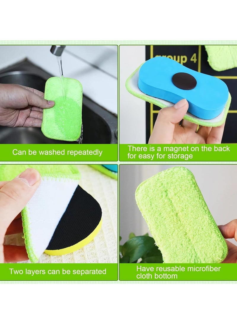 CMGTYYD Magnetic Reusable Whiteboard Eraser, 4PCS Washable Chalkboard Multi-Functional Chalk Eraser, Microfiber Blackboard Eraser Colorful Dry Wipe Eraser for Markers, Classroom, Home and Office - Image 5