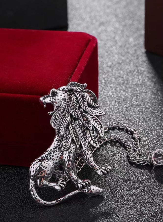 Men's domineering lion brooch shirt collar needle - Image 4