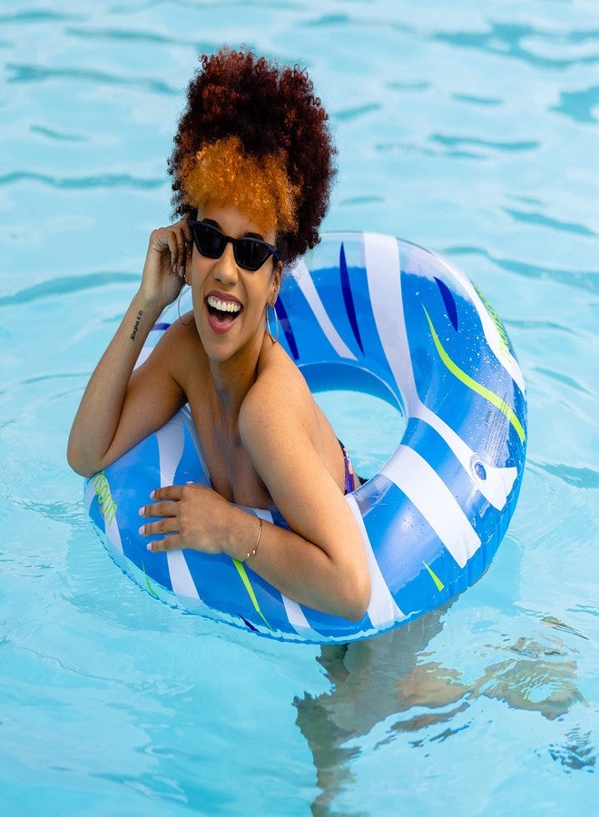 monsoon [Citrus] 2-Pack Luxury Pool Floats Swimming Float Beach Swim Tube Floaties Ring Tubes - Blue Green - Image 4