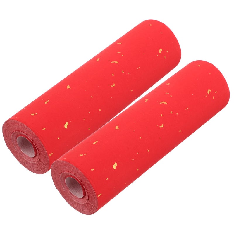 Red Xuan Paper Roll 2pcs 17cm X 20m Thickened Rice Paper for Chinese Calligraphy Spring Festival Couplets - Image 2