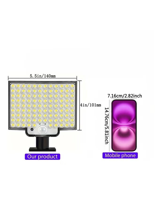 Solar Motion Sensor Light Outdoor, 108 LED Bright Solar Wall Sconce with Remote Control, IP65 Waterproof Solar Flood Light, Adjustable Solar Security Light for Garden, Patio, Yard, Garage, Fence, Pathway - Image 2
