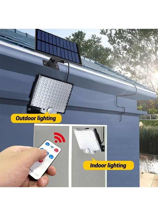 Solar Motion Sensor Light Outdoor, 108 LED Bright Solar Wall Sconce with Remote Control, IP65 Waterproof Solar Flood Light, Adjustable Solar Security Light for Garden, Patio, Yard, Garage, Fence, Pathway - Image 3