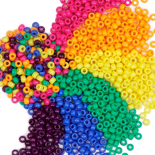 GMMA Colored Pony Beads for Friendship Bracelets 1000 Pcs 6x9mm Colourful Plastic Beads for Jewelry Making Thanksgiving Autumn Hair DIY Necklace Party Decoration Supplies - Image 1