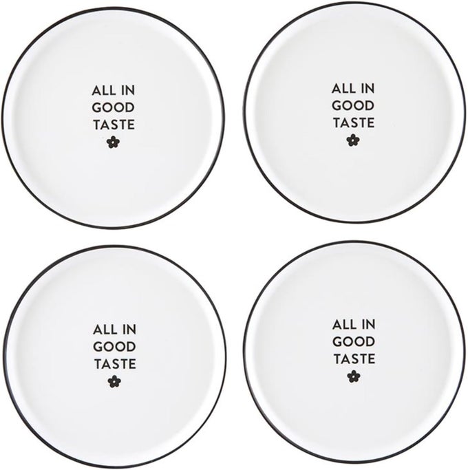 SMALL PLATE SET MELAMINE APPETIZER PLATES SET OF 4 ALL IN GOOD TASTE