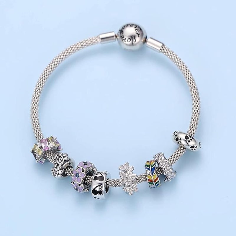 بايساير BISAER 925 Sterling Silver Stopper Beads Spacers Charms for Bracelets Stoppers - Image 5