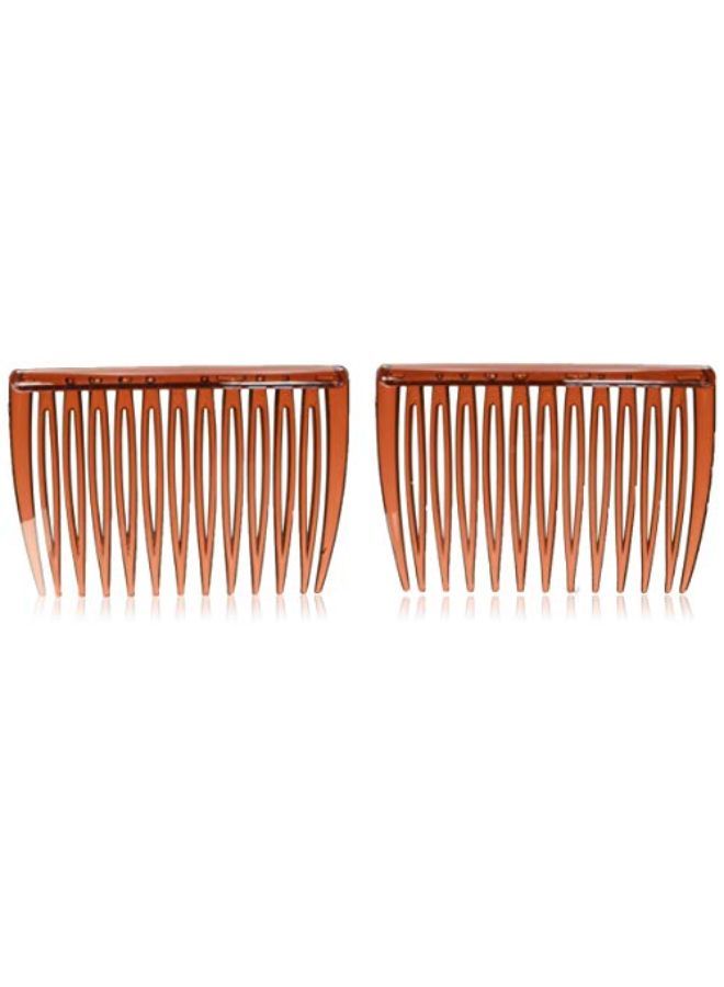 Goody Side Hair Combs for All Hair Types, 2-Pack - Mock Tortoise - Pain-Free Accessories for All-Day Wear & Ideal for Fine, Medium & Long Hair - Secure and Comfortable Hold - Image 1