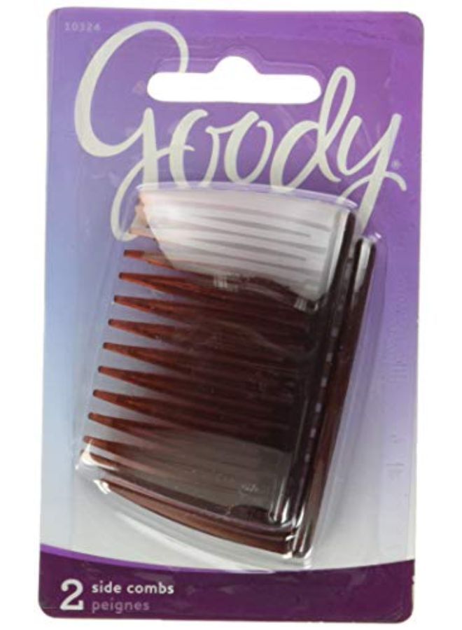 Goody Side Hair Combs for All Hair Types, 2-Pack - Mock Tortoise - Pain-Free Accessories for All-Day Wear & Ideal for Fine, Medium & Long Hair - Secure and Comfortable Hold - Image 2