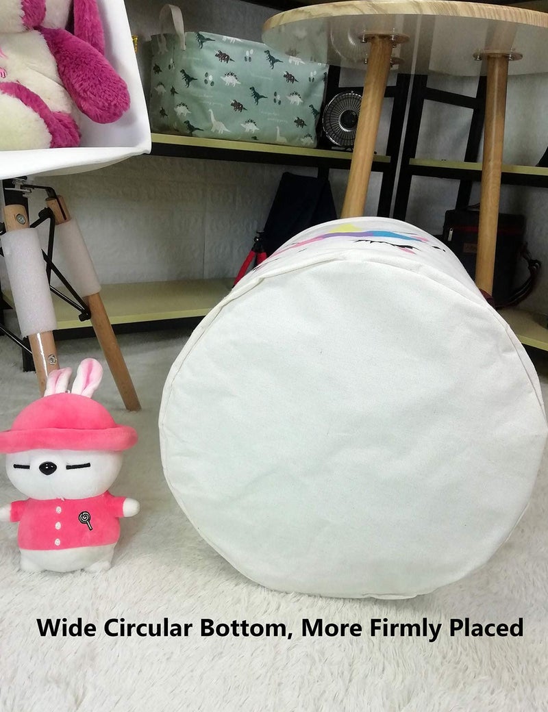 QUEENLALA Large Storage Basket,Laundry Hamper/Bathroom/Home Decor/Collapsible Round Storage Bin,Boys and Girls Hamper/Boxes/Clothing(Golden Unicorn) - Image 3