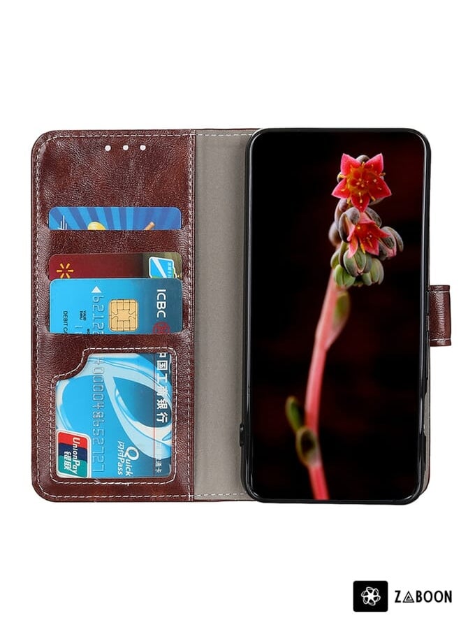 Green Tiger - For iPhone 15 Pro Retro Crazy Horse Texture Horizontal Flip Leather Phone Case(Brown) - Image 1