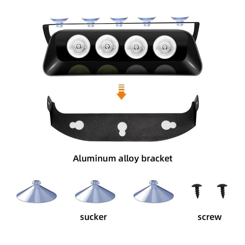 AutoBizarre 12V Car Dash Emergency Warning Strobe Red Blue Flasher Windshield Sucker LED light With Multiple Flashing Modes For All Cars, Emergency Vehicles, etc. (4 LED Red Blue) - Image 5