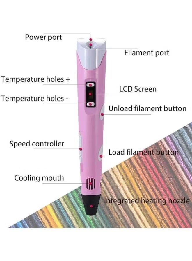 A ZONE Educational Gift For Kids 3D Pen Kit ABS & PLA Compatible Drawing Pen Cool Crafts Speed Control Ultrasonic Sealed Nozzle Ergonomic Design - Image 3