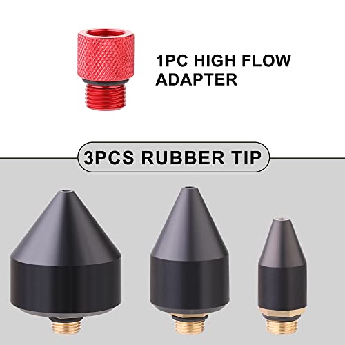Hromee 1/8-Inch Rubber Tip Set for Air Blow Gun, 4 Pieces Air Compressor Gun Nozzle with 1/2-Inch High Flow Adapter - Image 5