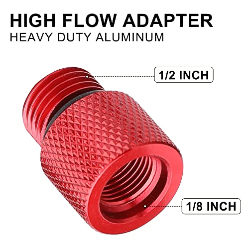 Hromee 1/8-Inch Rubber Tip Set for Air Blow Gun, 4 Pieces Air Compressor Gun Nozzle with 1/2-Inch High Flow Adapter - Image 3