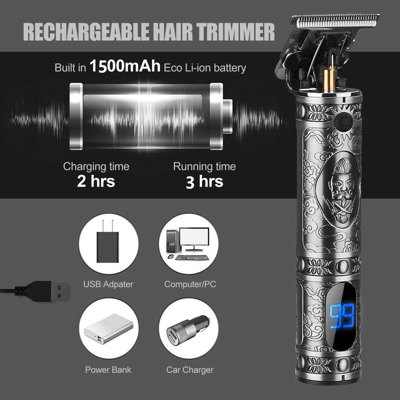 RESUXI Hair Clippers for Men Hair Trimmer for Barbers,Professional Cordless T Blade Trimmer, Beard Edger Liners,Barber Shavers,Ornate Knight Close-Cutting Hair Machine - Image 4